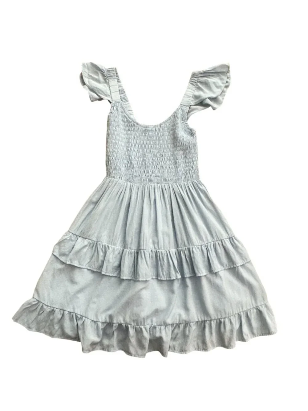 Melliflo Ruffle Strap Babydoll Smocked Mini Sundress-Light Blue-Small-GUC - Picture 3 of 7